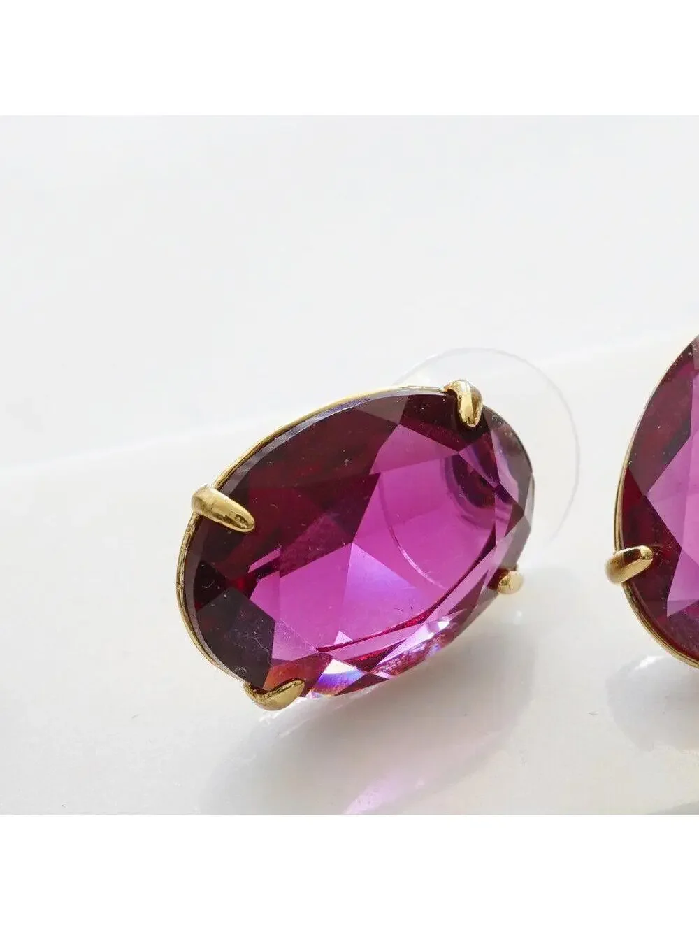 Lele Sadoughi Oval Crystal Stud Earrings Ruby Rose